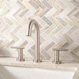 MSI Angora Herringbone 12 in. x 12 in. x 10mm Polished Marble Mesh-Mounted Mosaic Tile (10 sq. ft. / case)