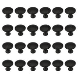 Essentials 1-1/8 in. (28mm) Matte Black Simple Round Cabinet Knob (24-Pack) - Super Arbor