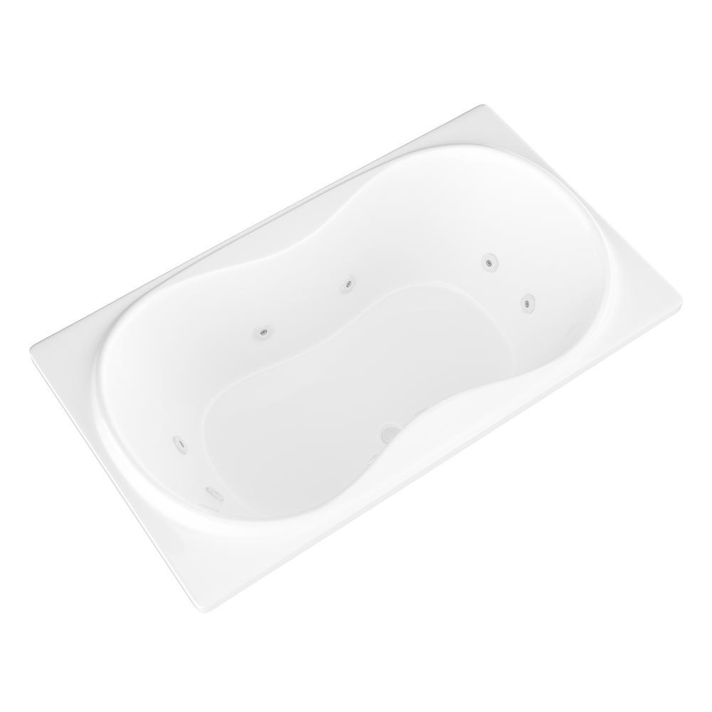 Star 6 ft. Rectangular Drop-in Whirlpool Bathtub in White - Super Arbor