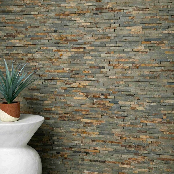 MSI Rustique Interlocking 8 in. x 18 in. x 10mm Slate Mesh-Mounted Mosaic Wall Tile (10 sq. ft. / Case)