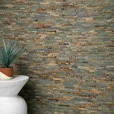 MSI Rustique Interlocking 8 in. x 18 in. x 10mm Slate Mesh-Mounted Mosaic Wall Tile (10 sq. ft. / Case)