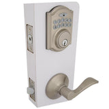 Castle Satin Nickel Electronic Single Cylinder Deadbolt with Naples Passage Lever Combo Pack