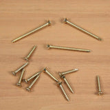 #9 x 1 in. and #9 x 2-1/4 in. Phillips Flat-Head Satin Brass Wood Screws (21-Pack)