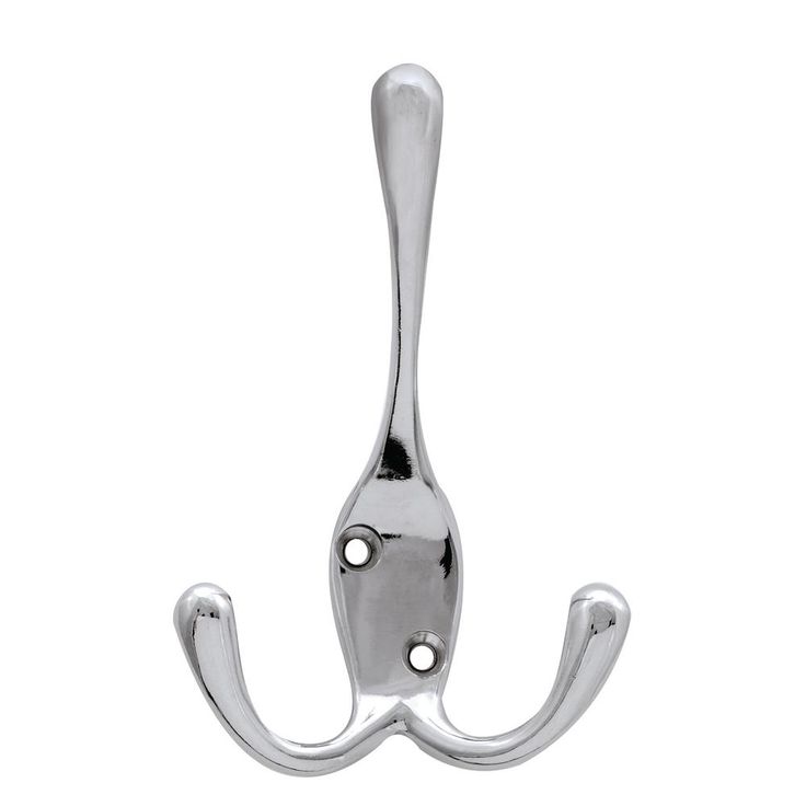 4 in. Chrome Triple Wall Hook (4-Pack)