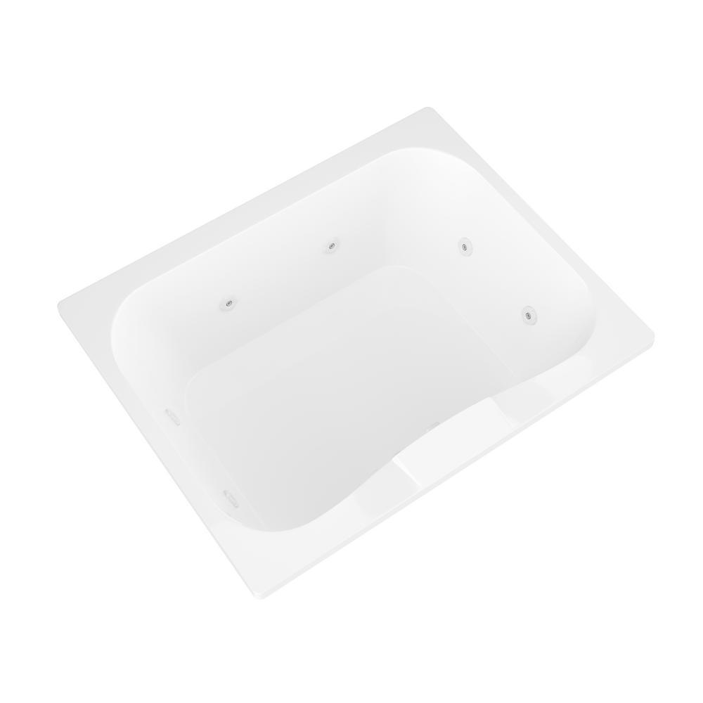 Rhode 5 ft. Rectangular Drop-in Whirlpool Bathtub in White - Super Arbor