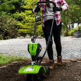 Greenworks PRO 8 in. 60-Volt Electric Cordless Cultivator with 2.5 Ah Battery and Charger