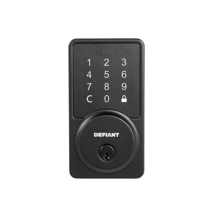 Defiant Square Matte Black Smart Wi-Fi Deadbolt Powered By Hubspace