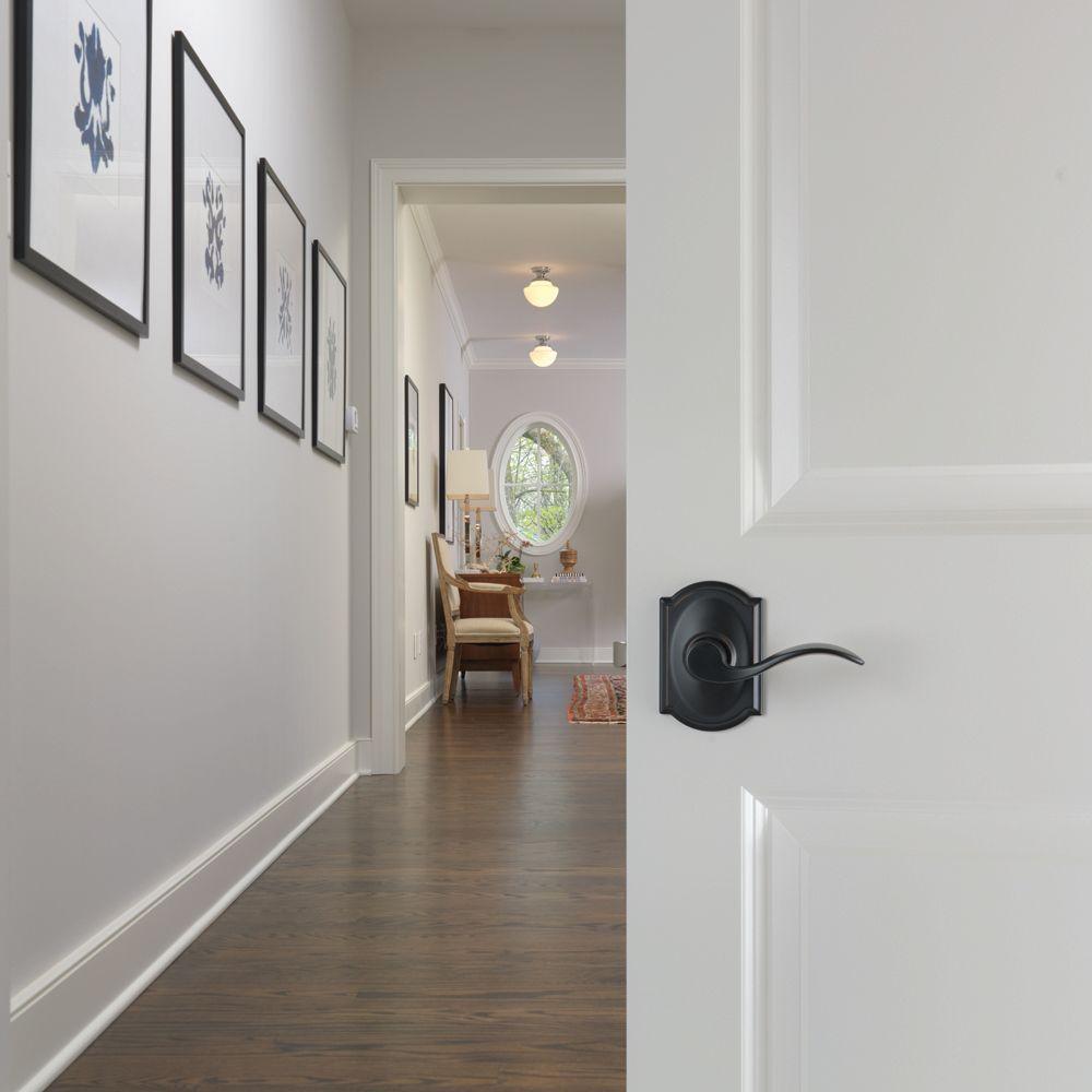 Accent Satin Nickel Passage Hall/Closet Door Lever with Camelot Trim - Super Arbor