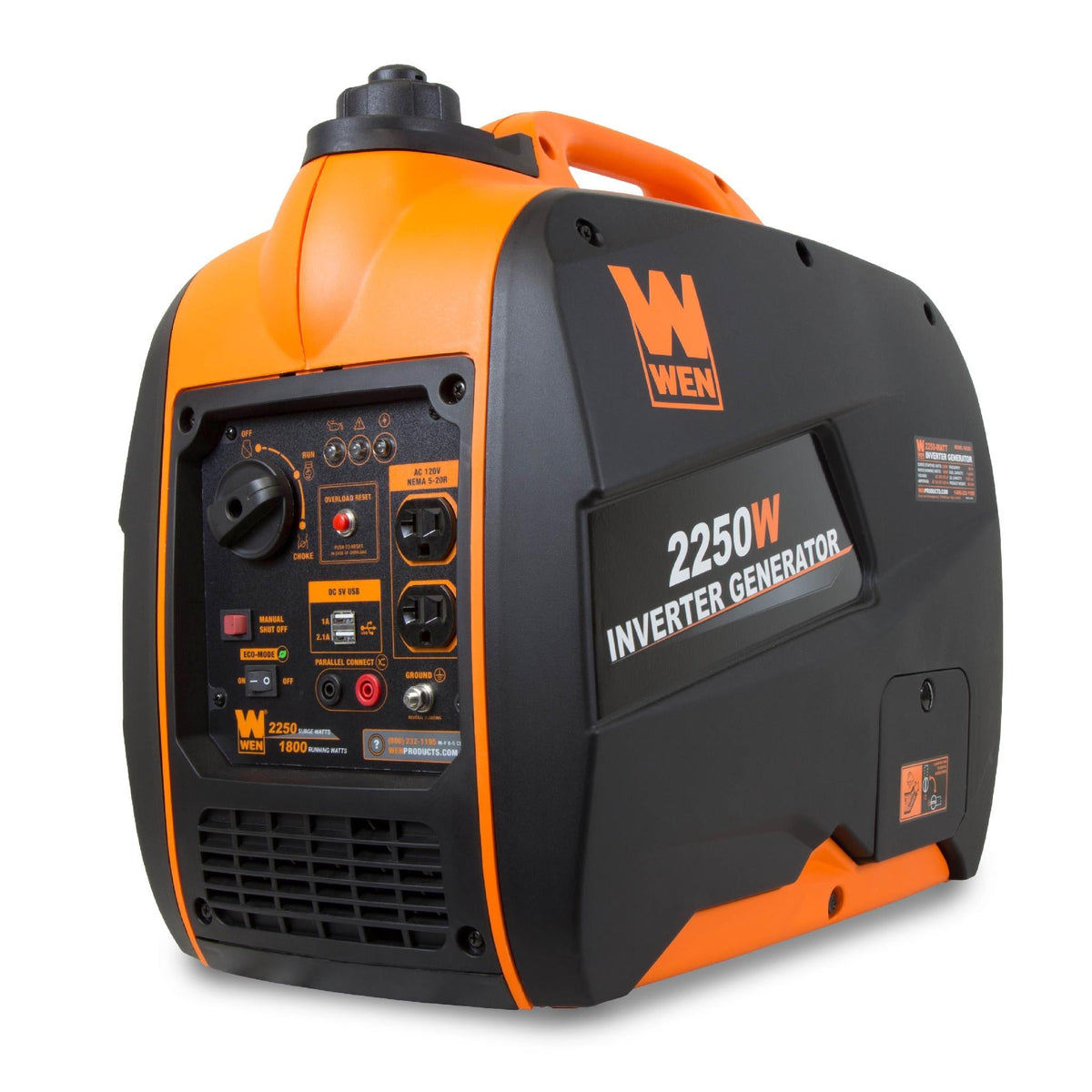 WEN Super Quiet 2250-Watt Gas-Powered Portable Inverter Generator with Fuel Shut-Off