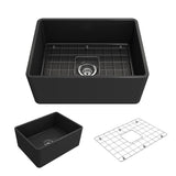 Classico Farmhouse Apron Front Fireclay 30 in. Single Bowl Kitchen Sink with Bottom Grid and Strainer in White - Super Arbor