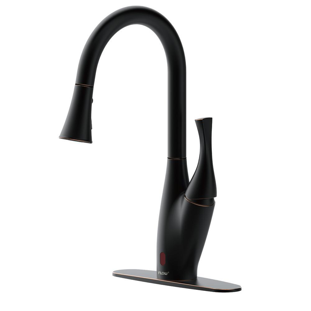 X Series Single-Handle Pull-Down Sprayer Kitchen Faucet with Motion Sensor in Brushed Nickel - Super Arbor