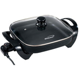 12 in. Black Non-Stick Electric Skillet with Glass Lid