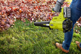 RYOBI 110 MPH 410 CFM 18V ONE+ Brushless Cordless Jet Fan Blower Kit with 4Ah Battery and Charger