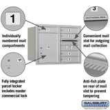 3700 Horizontal Series 5-Compartment with 1-Parcel Locker Recessed Mount Mailbox - Super Arbor
