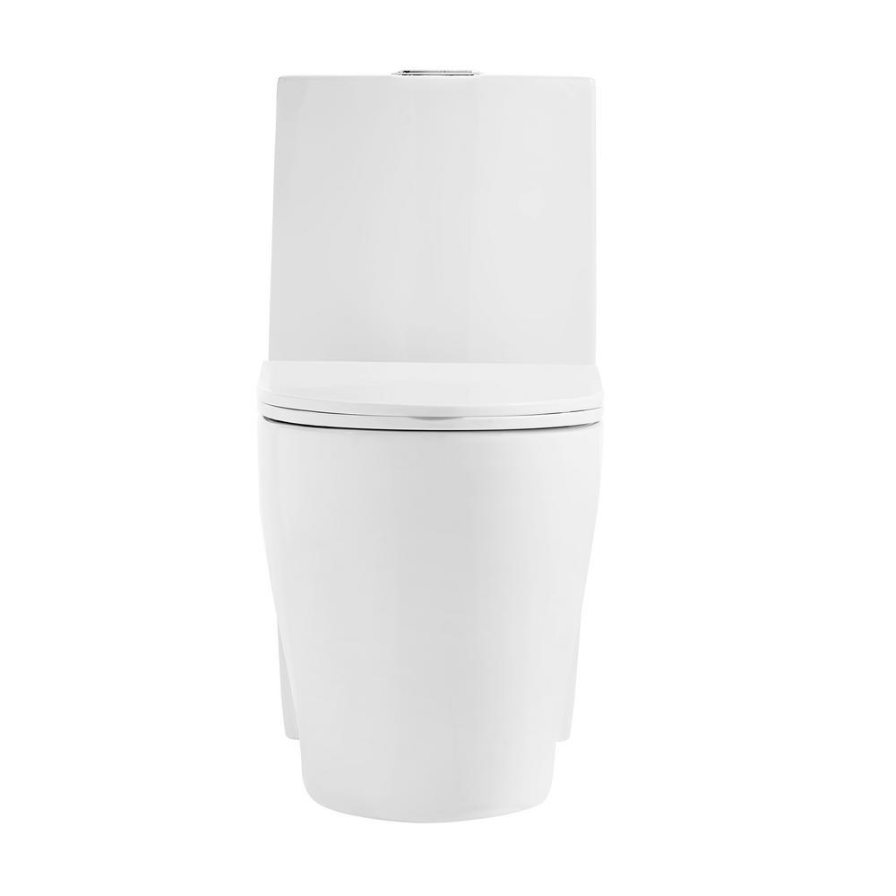 St. Tropez 1-Piece 0.8/1.28 GPF Dual Flush Elongated Toilet in White - Super Arbor