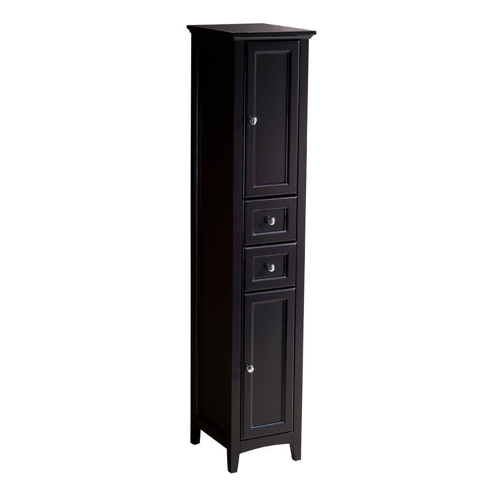 Oxford 14 in. W x 68 in. H x 15-3/4 in. D Bathroom Linen Storage Cabinet in Espresso - Super Arbor
