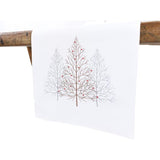 15 in. x 70 in. Festive Trees Embroidered Christmas Table Runner, White