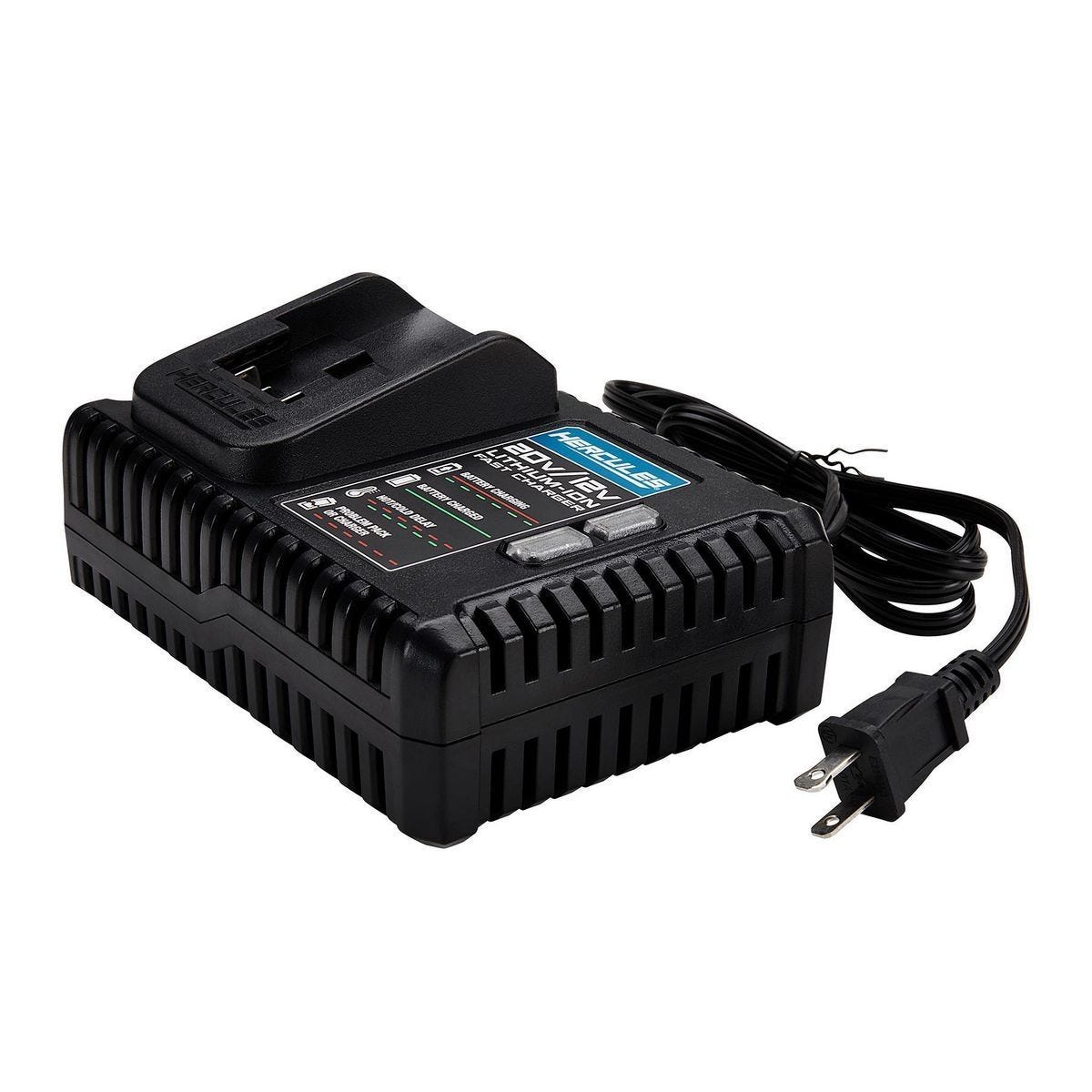 Hercules 20V/12V Lithium‑Ion Multi‑Voltage Dual Port Fast Charger with Dual USB