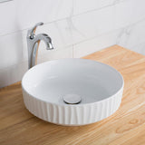 Viva 15-3/4 in. Round Porcelain Ceramic Vessel Sink in White - Super Arbor