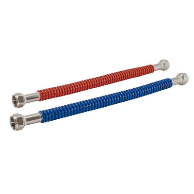 3/4 in. FIP x 3/4 in. FIP x 18 in. Stainless Steel Corrugated Water Heater Connector (2-Pack) - Super Arbor