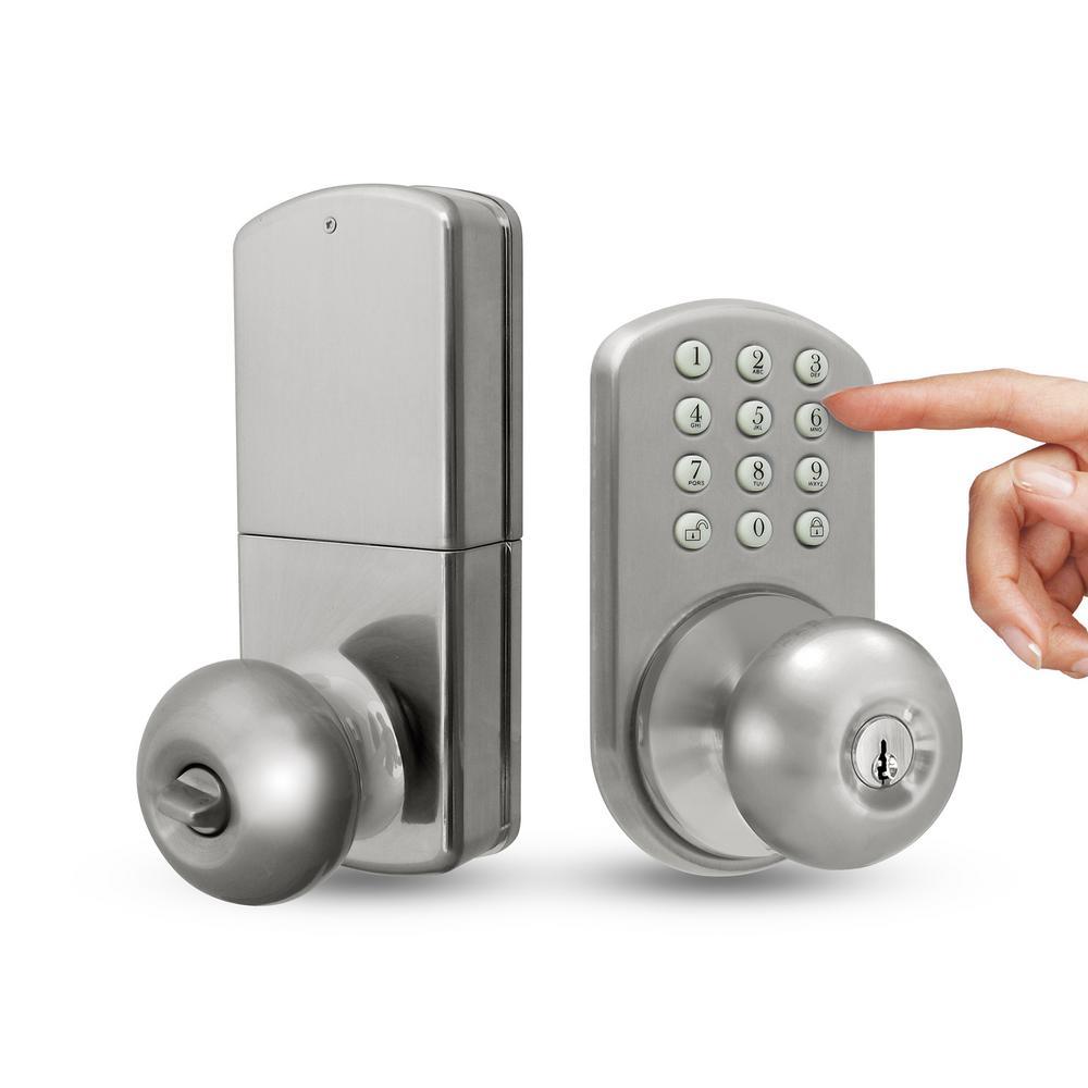 Keyless Satin Nickel Entry Door Knob - Super Arbor