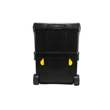 9-1/2 in. and 12-3/4 in. D (2-Tiered) Storage Toolbox with Foldable Auto-Locking Handle in Black - Super Arbor