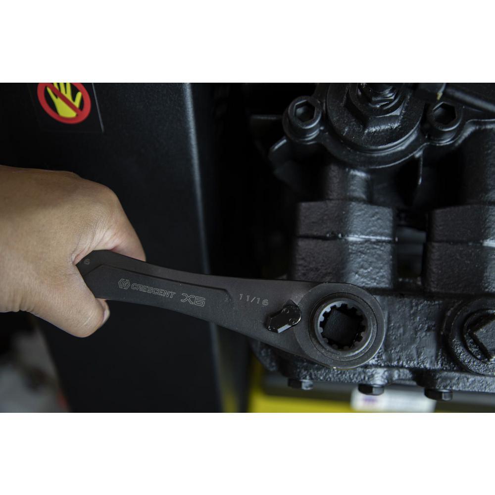 X6 4-in-1 Black Oxide Spline Ratcheting SAE Wrench Set (2-Piece) - Super Arbor