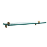 16 in. L x 2 in. H x 5 in. W Clear Glass Vanity Bathroom Shelf in Satin Nickel - Super Arbor