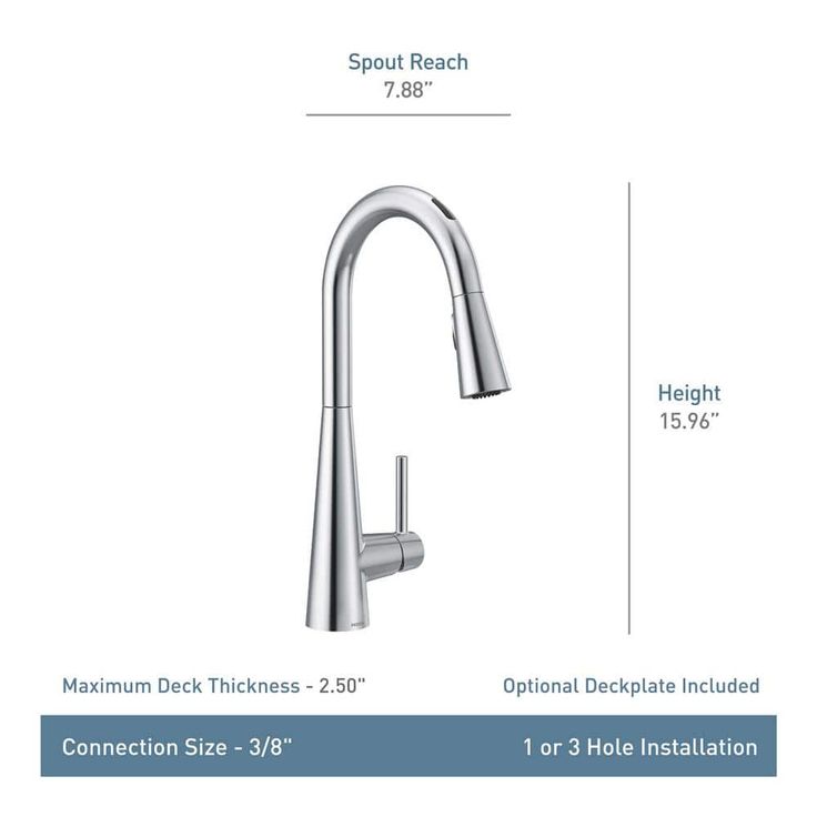U by Moen Sleek Single-Handle Pull-Down Sprayer Smart Kitchen Faucet with Voice Control in Spot Resist Stainless