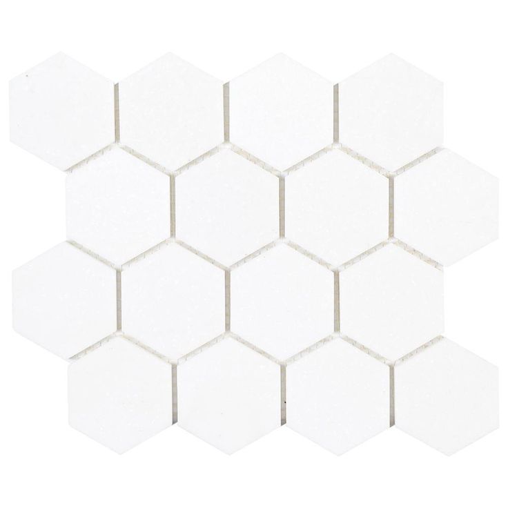 Jeffrey Court Dream Hex White 10.875 in. x 9.5 in. x 8 mm Honed Natural Stone Mosaic Floor and Wall Tile