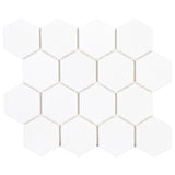 Jeffrey Court Dream Hex White 10.875 in. x 9.5 in. x 8 mm Honed Natural Stone Mosaic Floor and Wall Tile