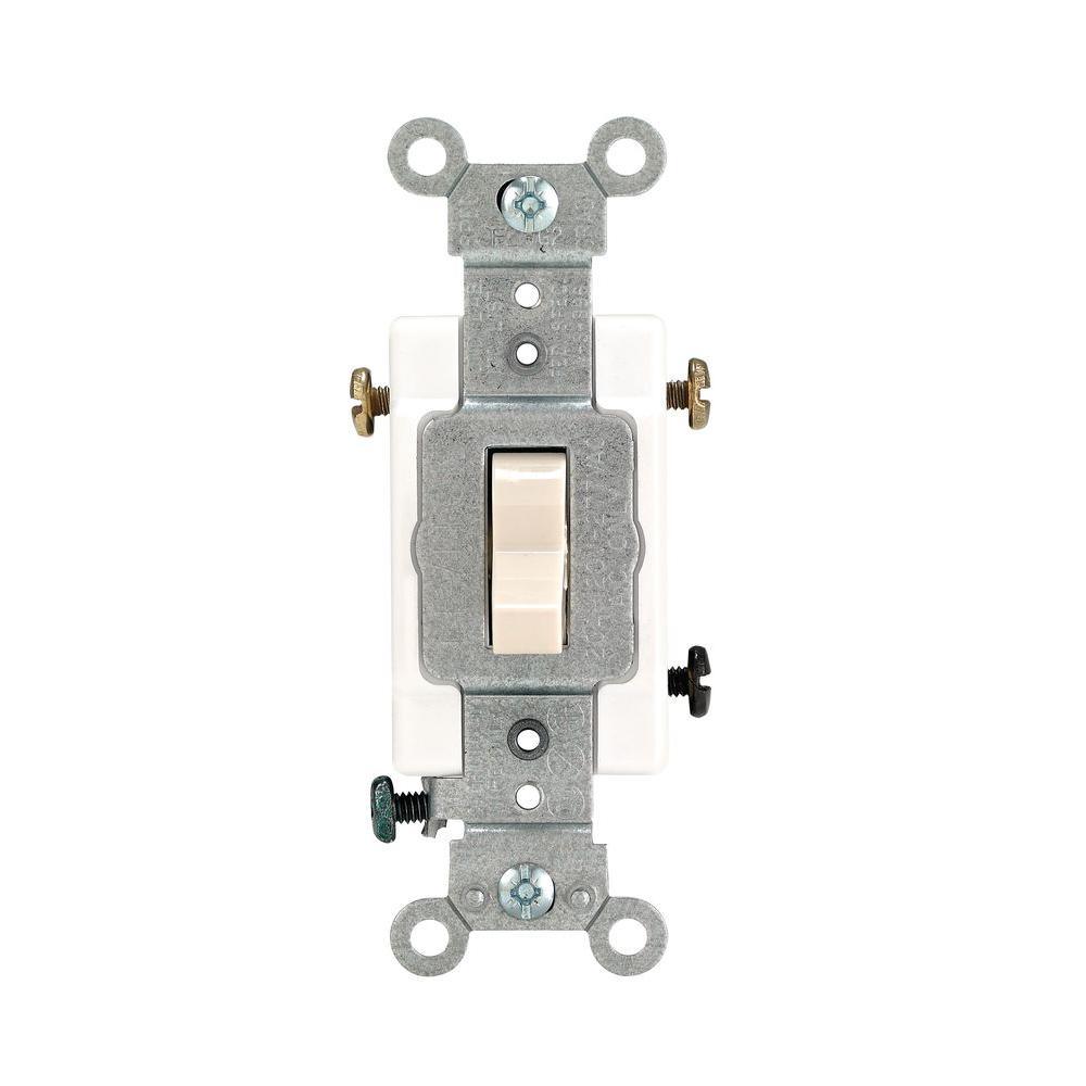 20 Amp 3-Way Commercial Toggle Switch, White - Super Arbor