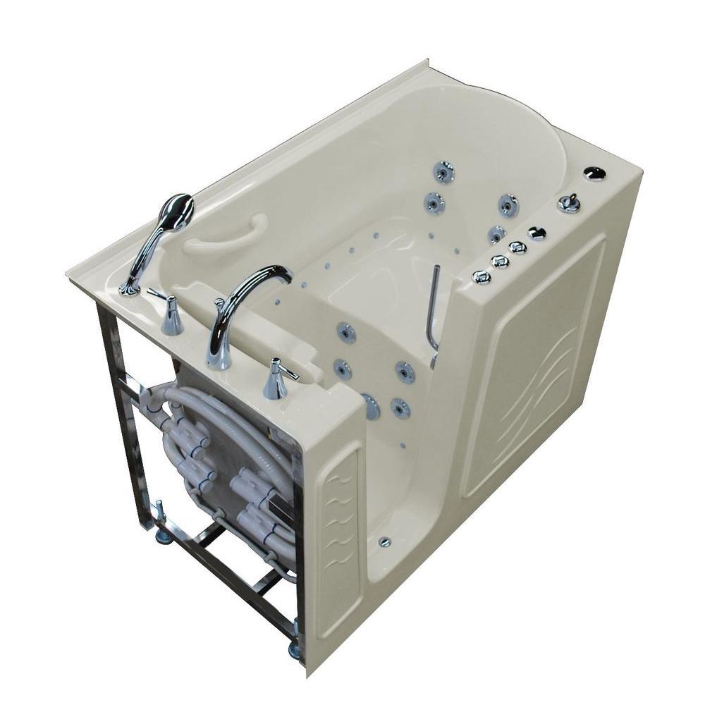 Nova Heated 5 ft. Walk-In Air and Whirlpool Jetted Tub in White with Chrome Trim - Super Arbor