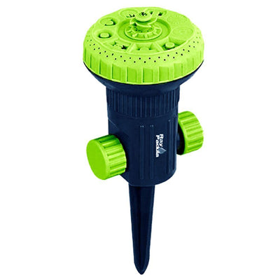 2-in-1 9-Pattern Turret Stationary Sprinkler on In-Series Spike - Super Arbor