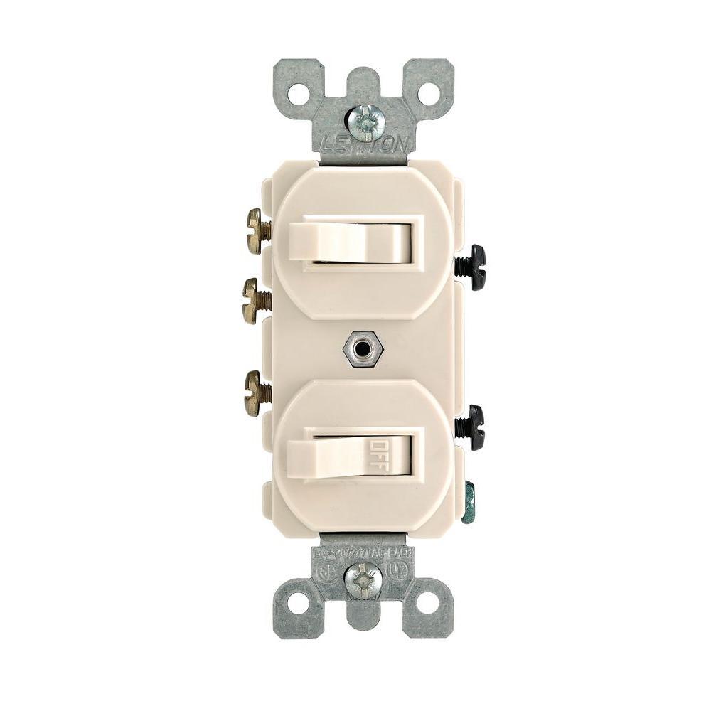 15 Amp Duplex Style Single-Pole / 3-Way AC Combination Toggle Light Switch, White - Super Arbor