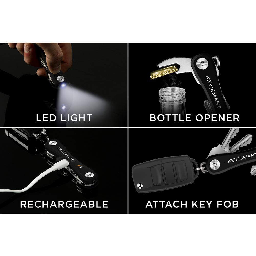 Pro Compact Multiple Key Holder with Tile Smart Location in Black - Super Arbor