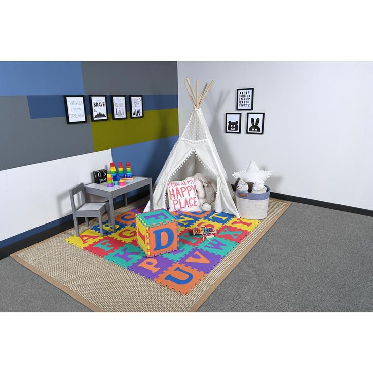 TrafficMASTER Multi-Color 12 in. x 12 in. x 0.43 in. ABC Playroom Floor (26-Pack)
