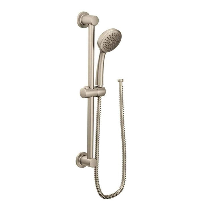 1-Spray Eco-Performance 4 in. Hand Shower with Slide Bar in Brushed Nickel