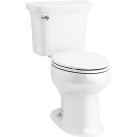 New Lower Price; Sterling Stinson White WaterSense Elongated Chair Height 2-piece Toilet 12-in Rough-In Size