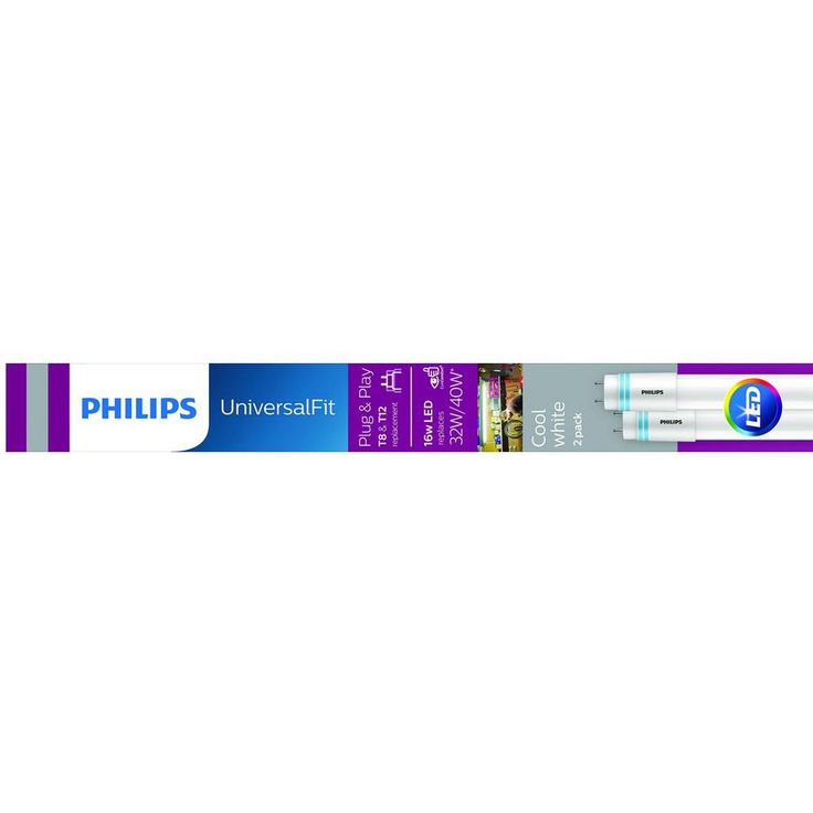 Philips 16-Watt (40-Watt Equivalent) 4 ft. Linear T12 InstantFit LED Tube Light Bulb Cool White (4000K) (10-Pack)