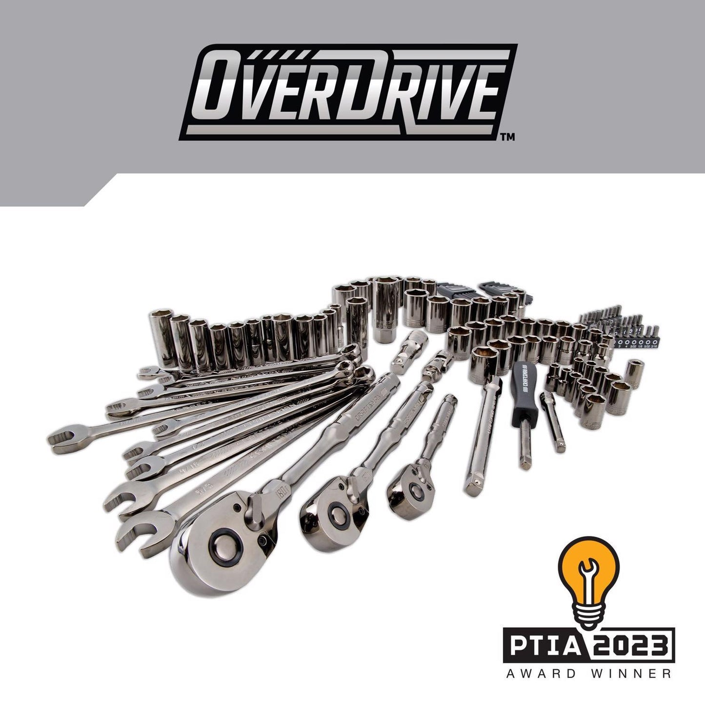 Craftsman OVERDRIVE 121 pc Mechanic's Tool Set - Metric/SAE, Gunmetal Chrome