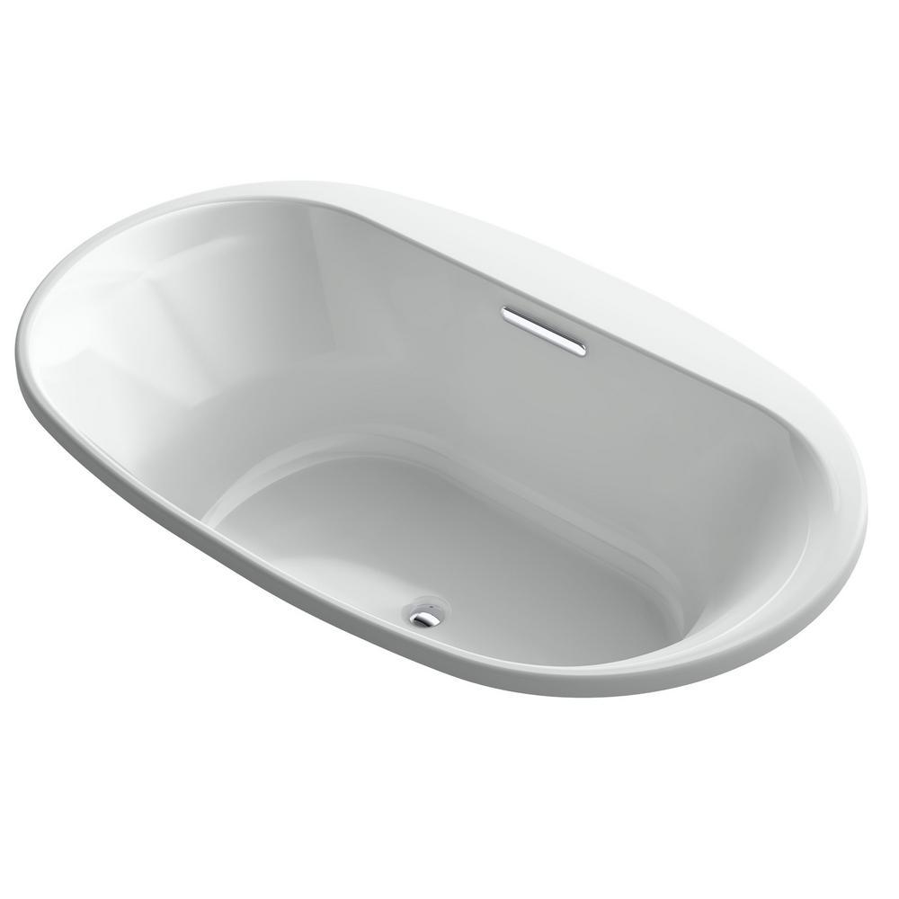 Underscore 6 ft. Acrylic Oval Drop-in  Rectangular Non-Whirlpool Bathtub in White - Super Arbor
