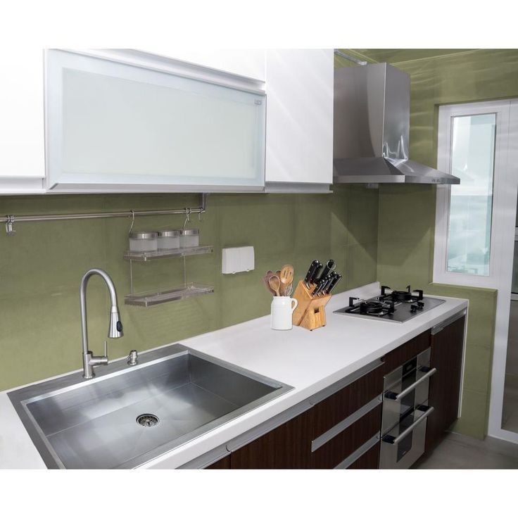 Dual Mount Stainless Steel 33 in. 4-Hole Single Bowl Kitchen Sink in Satin Finish