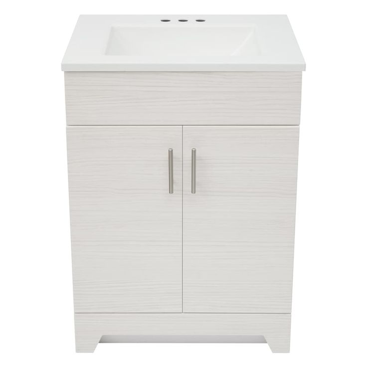 Style Selections Tierra 24-in White Single Sink Bathroom Vanity with White Cultured Marble Top