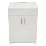 Style Selections Tierra 24-in White Single Sink Bathroom Vanity with White Cultured Marble Top