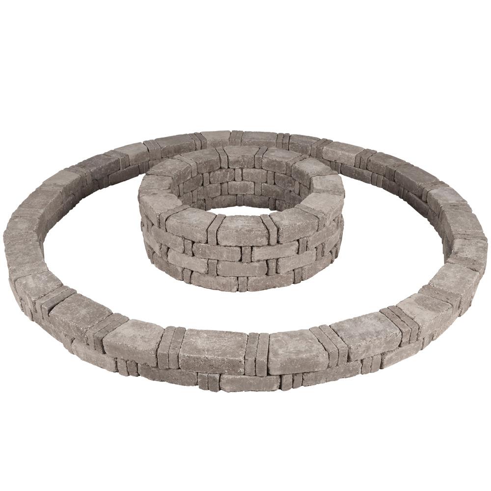 Pavestone RumbleStone 106 in. x 14 in. Double Tree Ring Kit in Greystone - Super Arbor