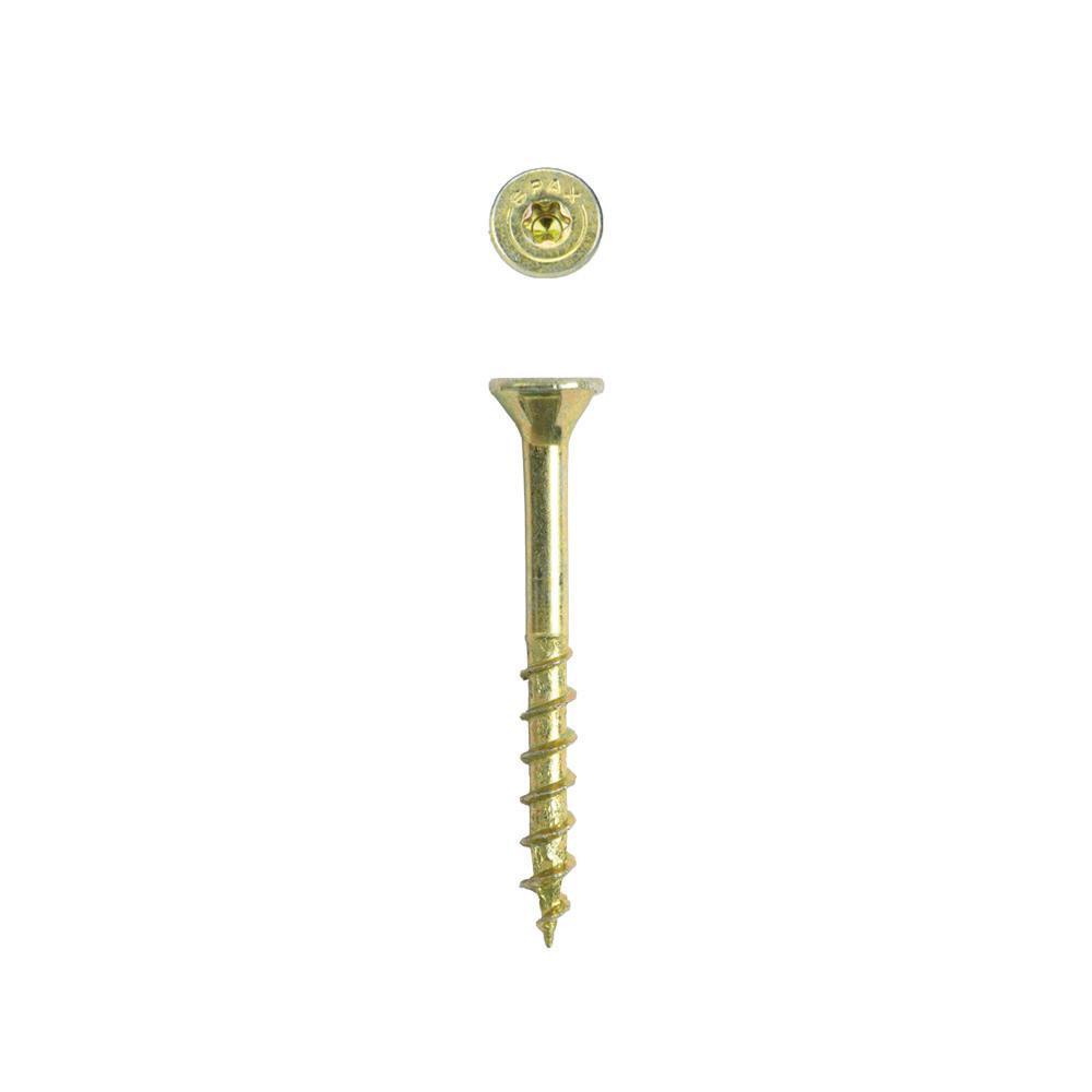 #8 x 1-1/2 in. T-Star Plus Drive Flat-Head Partial Thread Yellow Zinc Coated Multi-Material Screw (197 per Box)