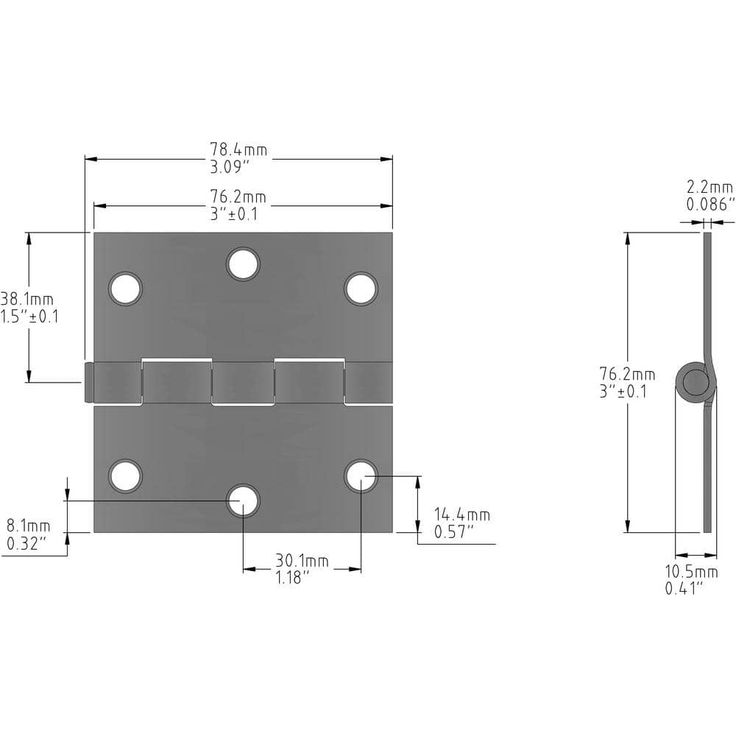 3 in. Galvanized Broad Utility Hinge