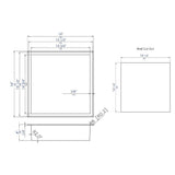 Matte Black 16 in. x 16 in. Stainless Steel Niche - Super Arbor