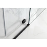 Kamaya 44 - 48 in. x 76 in. Completely Frameless Sliding Shower Door in Matte Black, Left Opening - Super Arbor